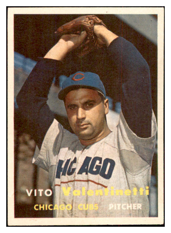 1957 Topps Baseball #074 Vito Valentinetti Cubs EX-MT 534947