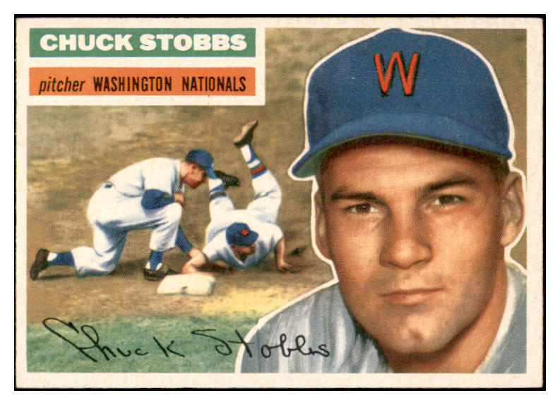 1956 Topps Baseball #068 Chuck Stobbs Senators EX-MT Gray 534954