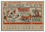 1956 Topps Baseball #050 Dusty Rhodes Giants EX-MT Gray 534955