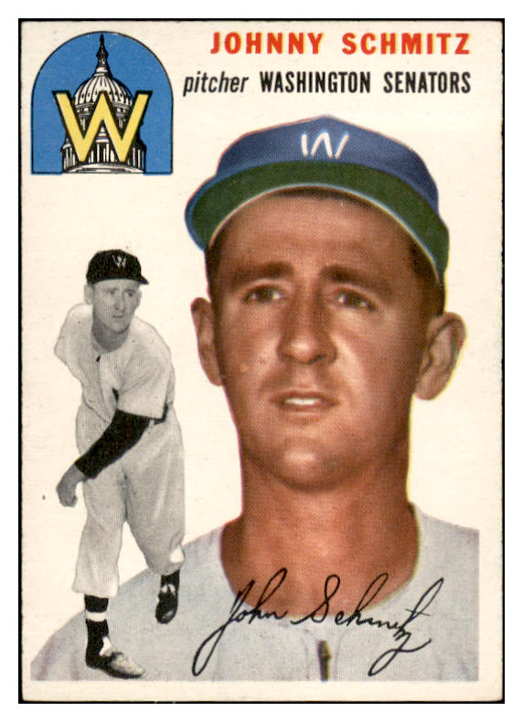 1954 Topps Baseball #033 Johnny Schmitz Senators EX-MT 534975