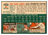1954 Topps Baseball #033 Johnny Schmitz Senators EX-MT 534975