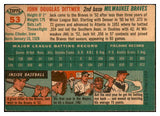 1954 Topps Baseball #053 Jack Dittmer Braves EX-MT 534985