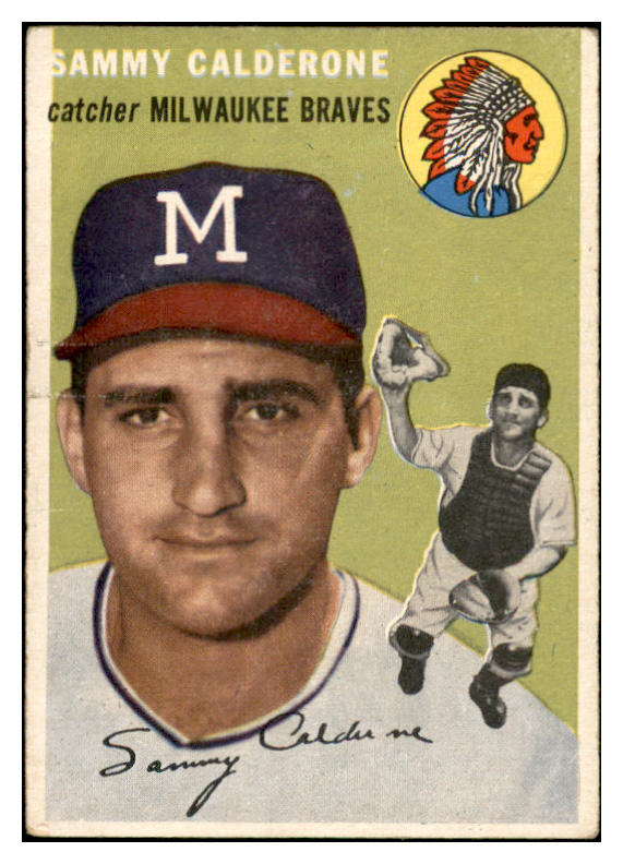 1954 Topps Baseball #068 Sammy Calderone Braves EX-MT 534993