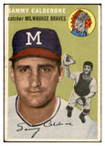 1954 Topps Baseball #068 Sammy Calderone Braves EX-MT 534993