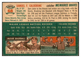 1954 Topps Baseball #068 Sammy Calderone Braves EX-MT 534993