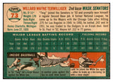 1954 Topps Baseball #073 Wayne Terwilliger Senators EX-MT 534994