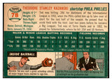 1954 Topps Baseball #078 Ted Kazanski Phillies EX-MT 534997