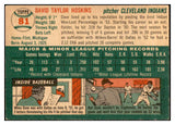 1954 Topps Baseball #081 Dave Hoskins Indians EX-MT 534998