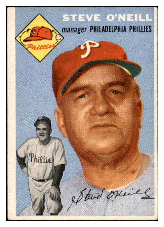 1954 Topps Baseball #127 Steve O'Neill Phillies EX-MT 535005