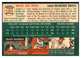 1954 Topps Baseball #181 Mel Roach Braves EX-MT 535025