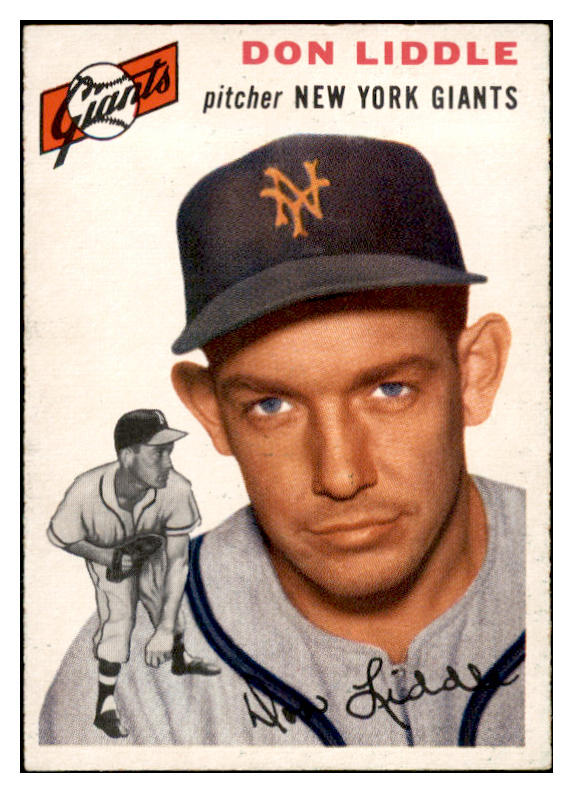1954 Topps Baseball #225 Don Liddle Giants EX-MT 535042