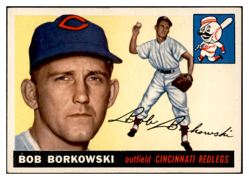 1955 Topps Baseball #074 Bob Borkowski Reds EX-MT 535061