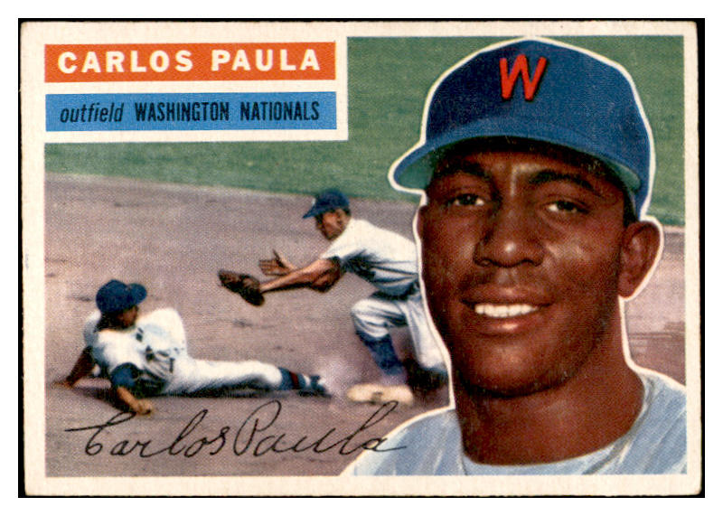 1956 Topps Baseball #004 Carlos Paula Senators EX-MT White 535071