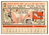 1956 Topps Baseball #012 Andy Carey Yankees EX-MT White 535075