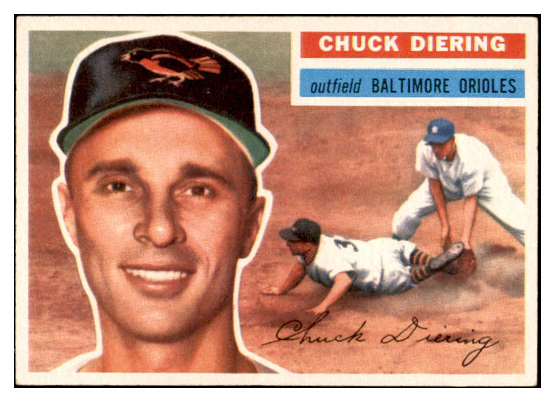 1956 Topps Baseball #019 Chuck Diering Orioles EX-MT White 535078