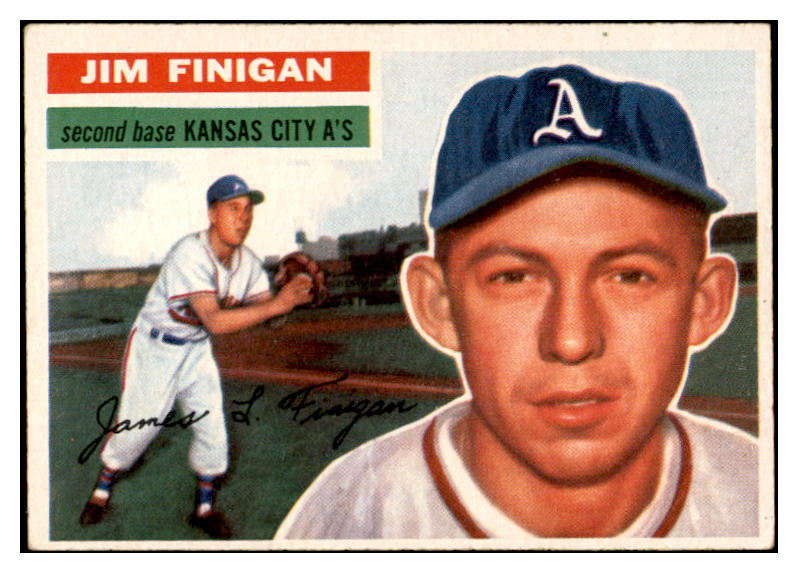 1956 Topps Baseball #022 Jim Finigan A's EX-MT White 535080