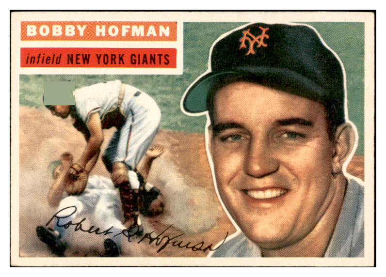 1956 Topps Baseball #028 Bobby Hofman Giants EX-MT Gray 535082