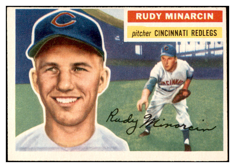 1956 Topps Baseball #036 Rudy Minarcin Reds EX-MT White 535084
