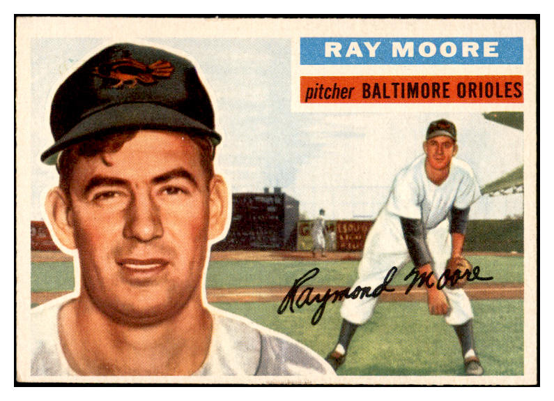1956 Topps Baseball #043 Ray Moore Orioles EX-MT White 535088