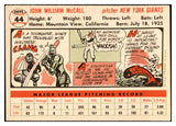1956 Topps Baseball #044 Windy McCall Giants EX-MT White 535089