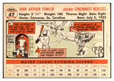 1956 Topps Baseball #047 Art Fowler Reds EX-MT White 535091