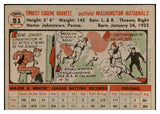 1956 Topps Baseball #051 Ernie Oravetz Senators EX-MT Gray 535095