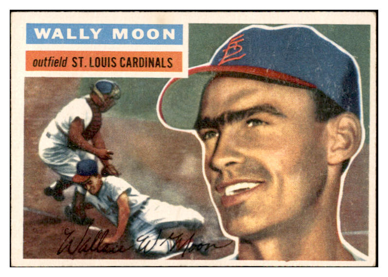 1956 Topps Baseball #055 Wally Moon Cardinals EX-MT White 535098