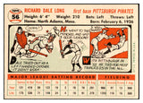 1956 Topps Baseball #056 Dale Long Pirates EX-MT White 535099
