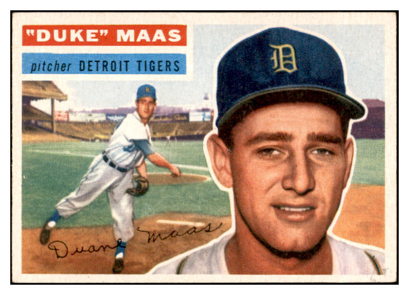 1956 Topps Baseball #057 Duke Maas Tigers EX-MT White 535100