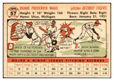 1956 Topps Baseball #057 Duke Maas Tigers EX-MT White 535100