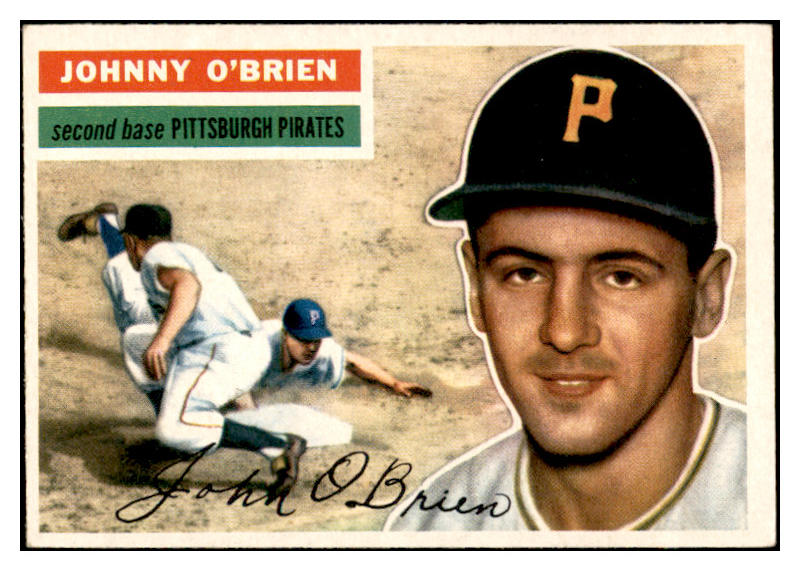 1956 Topps Baseball #065 Johnny O'Brien Pirates EX-MT Gray 535103