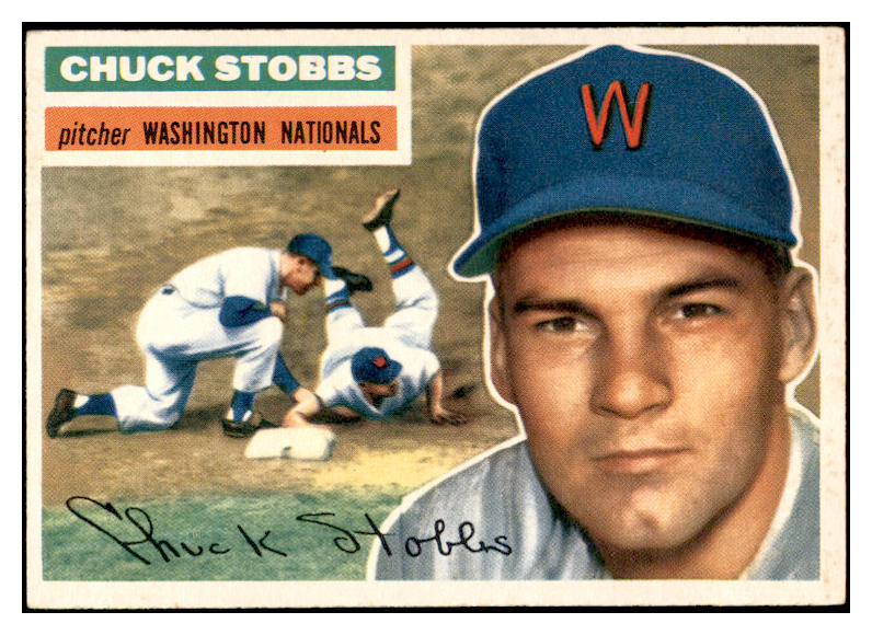 1956 Topps Baseball #068 Chuck Stobbs Senators EX-MT Gray 535106