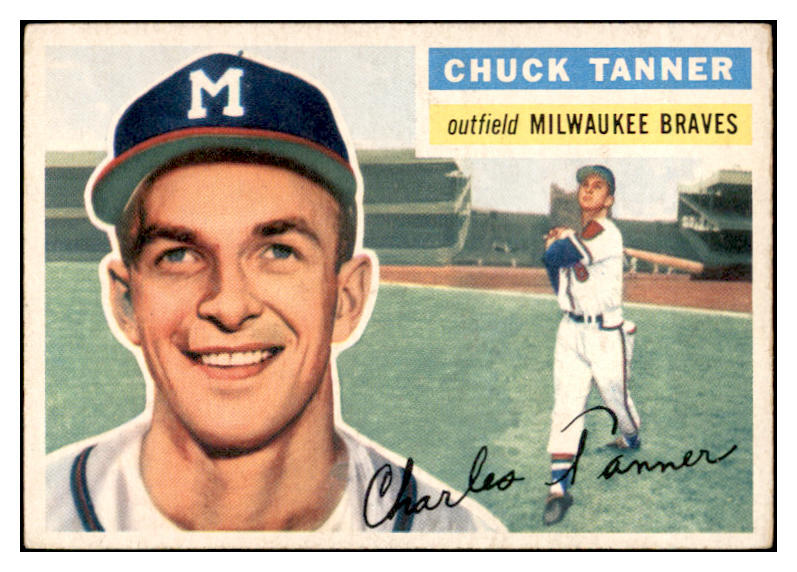 1956 Topps Baseball #069 Chuck Tanner Braves EX-MT Gray 535107
