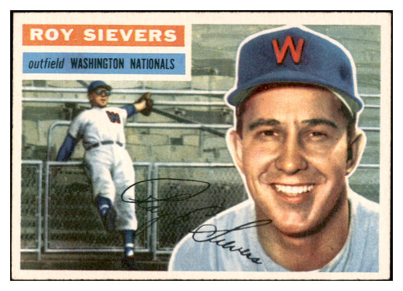 1956 Topps Baseball #075 Roy Sievers Senators EX-MT White 535111