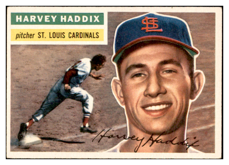 1956 Topps Baseball #077 Harvey Haddix Cardinals EX-MT White 535112