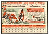 1956 Topps Baseball #082 Bill Renna A's EX-MT White 535116