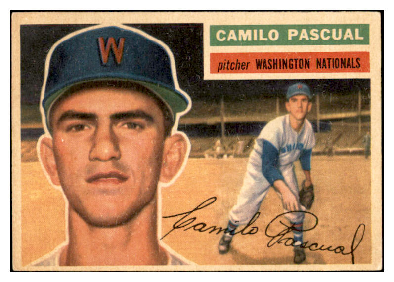 1956 Topps Baseball #098 Camilo Pascual Senators EX-MT White 535129