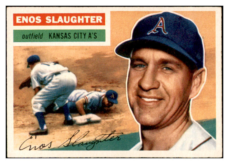 1956 Topps Baseball #109 Enos Slaughter A's EX-MT Gray 535137