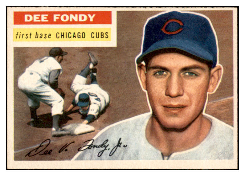 1956 Topps Baseball #112 Dee Fondy Cubs EX-MT Gray 535138