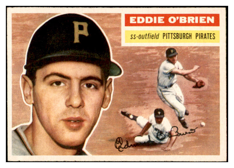 1956 Topps Baseball #116 Eddie O'Brien Pirates EX-MT Gray 535140