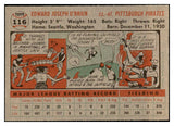 1956 Topps Baseball #116 Eddie O'Brien Pirates EX-MT Gray 535140