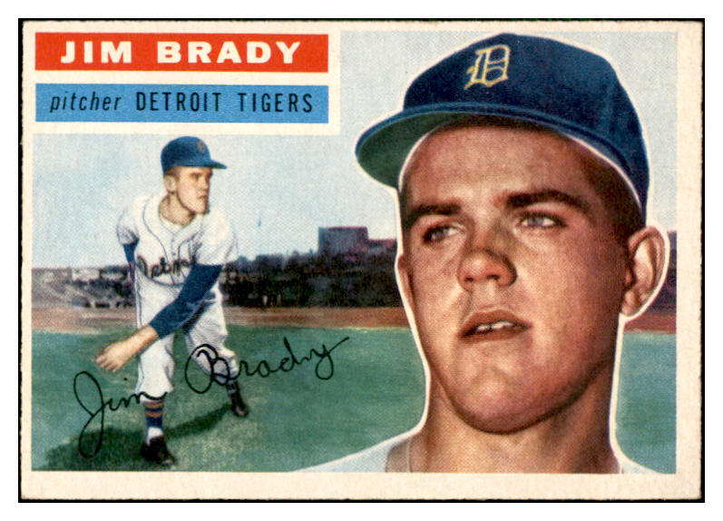 1956 Topps Baseball #126 Jim Brady Tigers EX-MT Gray 535151