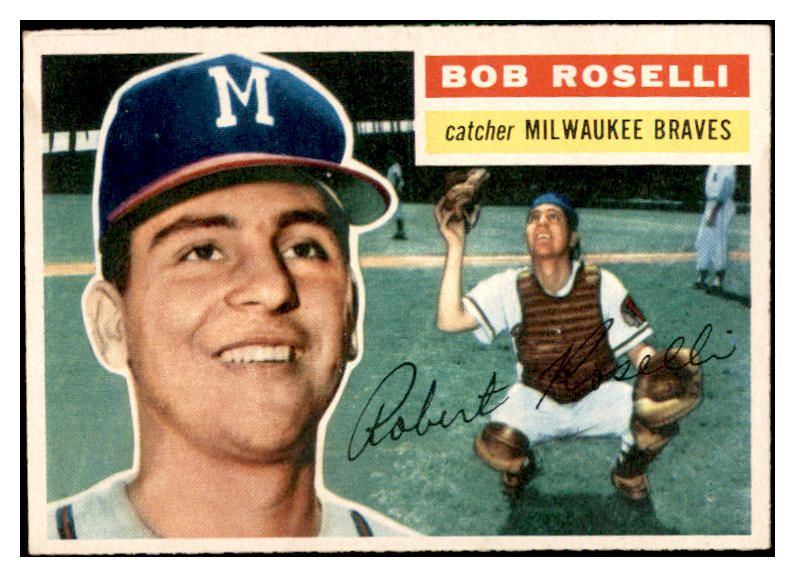 1956 Topps Baseball #131 Bob Roselli Braves EX-MT Gray 535156