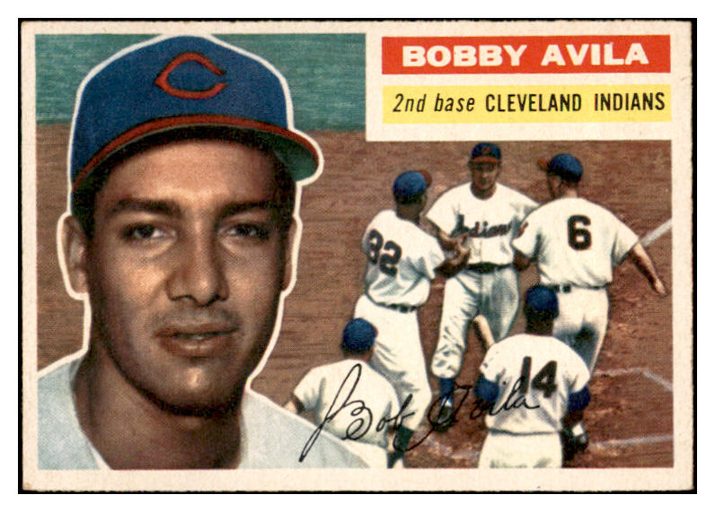 1956 Topps Baseball #132 Bobby Avila Indians EX-MT Gray 535158