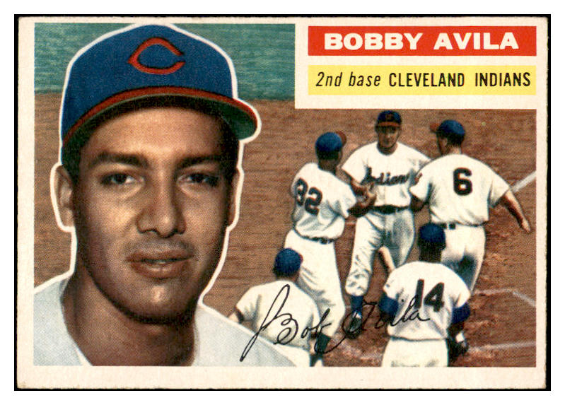 1956 Topps Baseball #132 Bobby Avila Indians EX-MT Gray 535159
