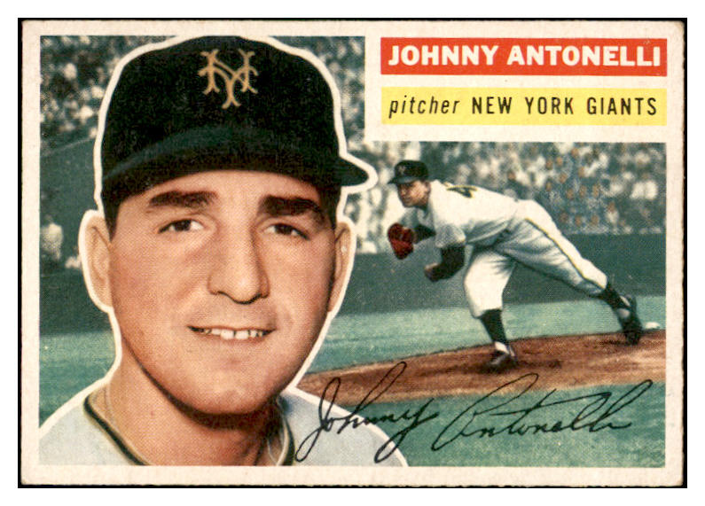 1956 Topps Baseball #138 Johnny Antonelli Giants EX-MT Gray 535163