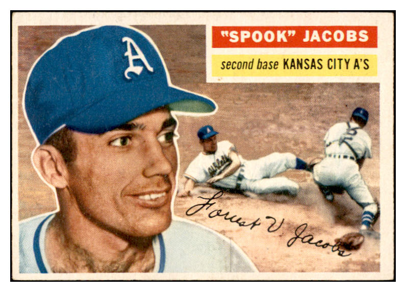 1956 Topps Baseball #151 Spook Jacobs A's EX-MT Gray 535173
