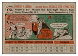 1956 Topps Baseball #151 Spook Jacobs A's EX-MT Gray 535173
