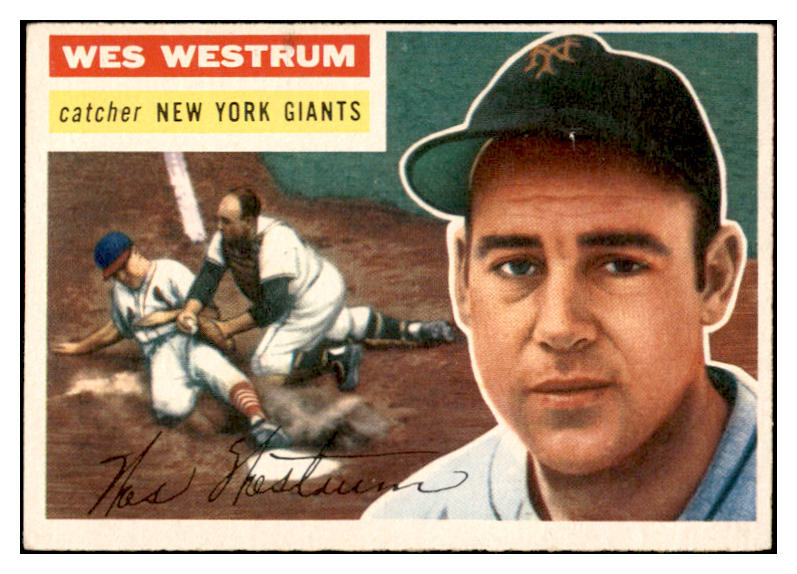 1956 Topps Baseball #156 Wes Westrum Giants EX-MT Gray 535177
