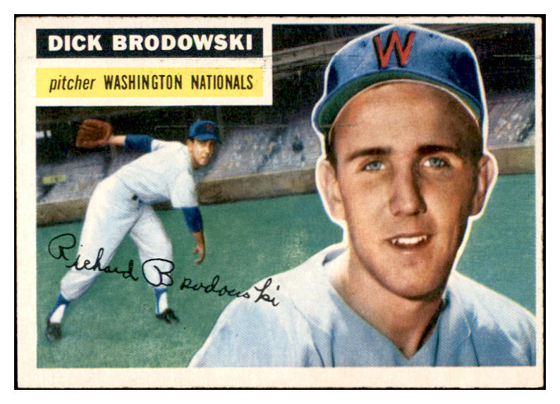 1956 Topps Baseball #157 Dick Brodowski Senators EX-MT Gray 535178